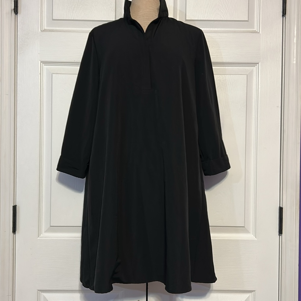 Tuckernuck Black Long-Sleeve Mini Shift Dress
